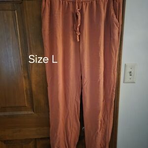 Peachy Pink Jogger Pants - Size L